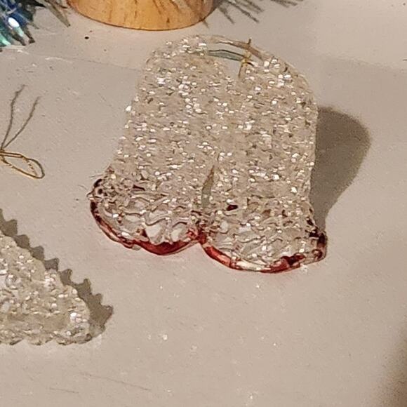 Ornaments vintage antique glass Christmas holiday 4 wreath house bells candle - Picture 7 of 12